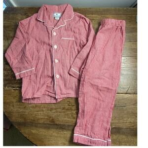 Petite Plume Red and white Gingham pajamas size 5